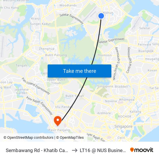 Sembawang Rd - Khatib Camp (57079) to LT16 @ NUS Business School map