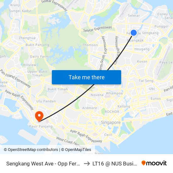 Sengkang West Ave - Opp Fernvale Stn (67489) to LT16 @ NUS Business School map