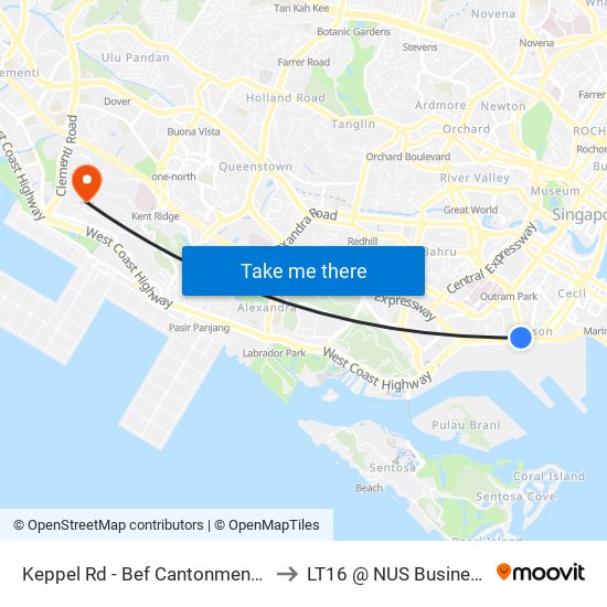 Keppel Rd - Bef Cantonment Rd (05641) to LT16 @ NUS Business School map