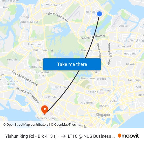 Yishun Ring Rd - Blk 413 (59419) to LT16 @ NUS Business School map