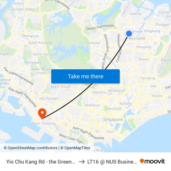 Yio Chu Kang Rd - the Greenwich (67049) to LT16 @ NUS Business School map