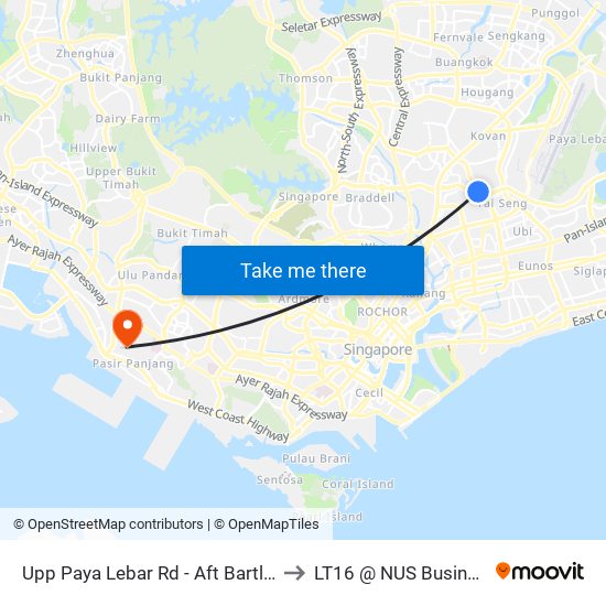 Upp Paya Lebar Rd - Aft Bartley Rd (62011) to LT16 @ NUS Business School map