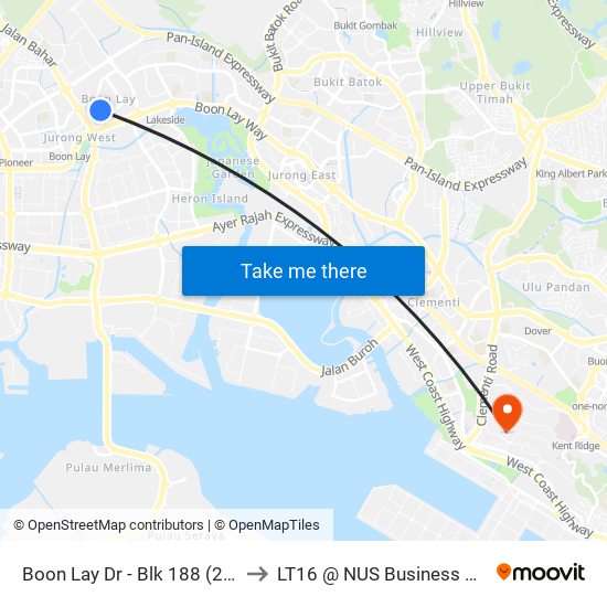 Boon Lay Dr - Blk 188 (21419) to LT16 @ NUS Business School map