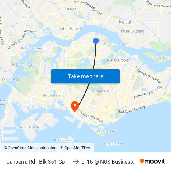 Canberra Rd - Blk 351 Cp (58111) to LT16 @ NUS Business School map