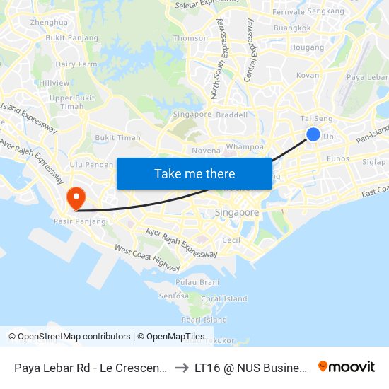 Paya Lebar Rd - Le Crescendo (70271) to LT16 @ NUS Business School map