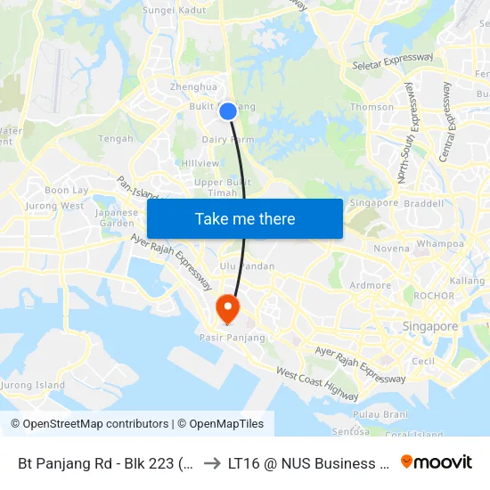 Bt Panjang Rd - Blk 223 (44269) to LT16 @ NUS Business School map