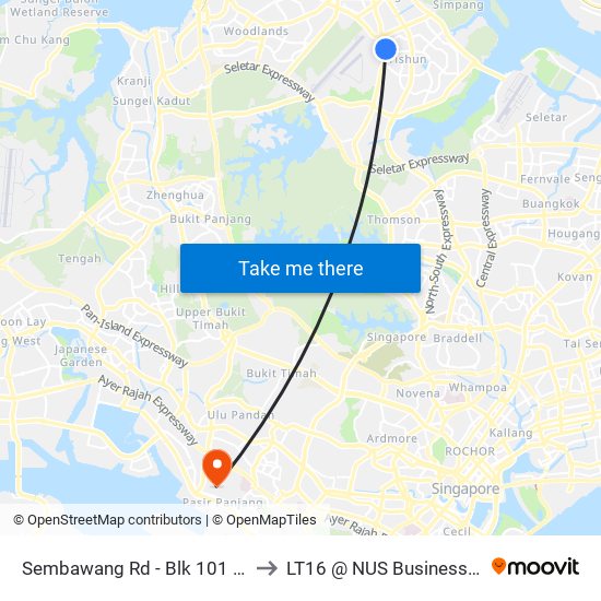 Sembawang Rd - Blk 101 (57119) to LT16 @ NUS Business School map