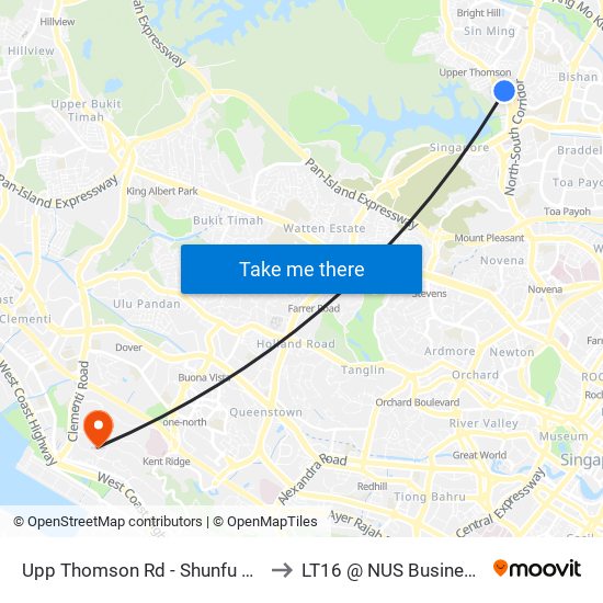 Upp Thomson Rd - Shunfu Est (53029) to LT16 @ NUS Business School map