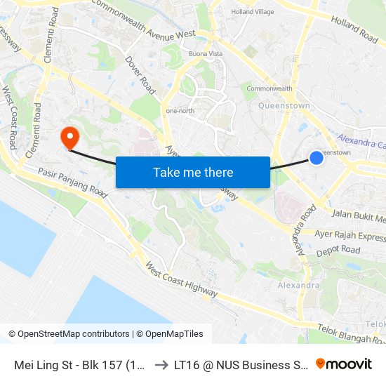 Mei Ling St - Blk 157 (11589) to LT16 @ NUS Business School map