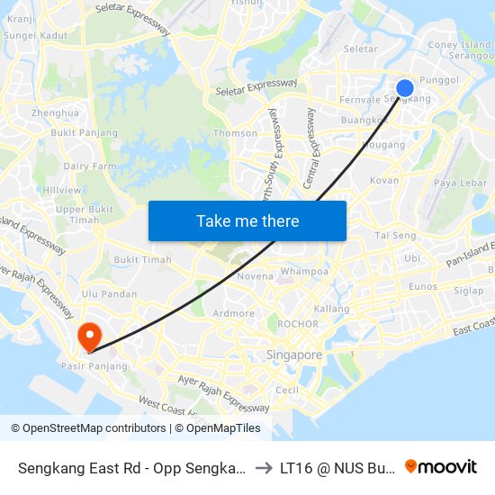 Sengkang East Rd - Opp Sengkang General Hosp (67411) to LT16 @ NUS Business School map