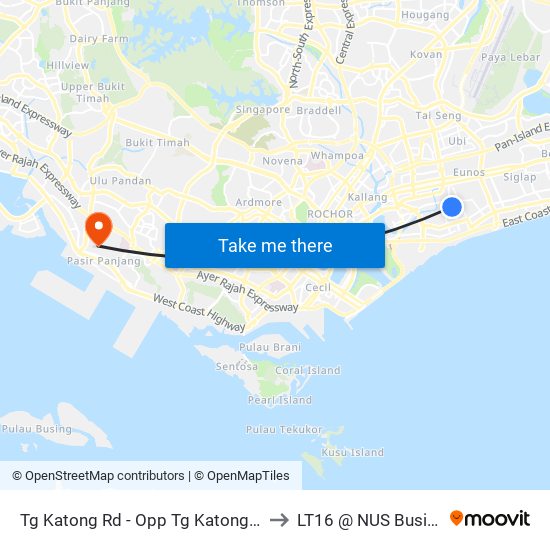 Tg Katong Rd - Opp Tg Katong Girls' Sch (82071) to LT16 @ NUS Business School map