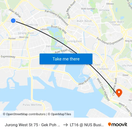Jurong West St 75 - Gek Poh Shop Ctr (27389) to LT16 @ NUS Business School map
