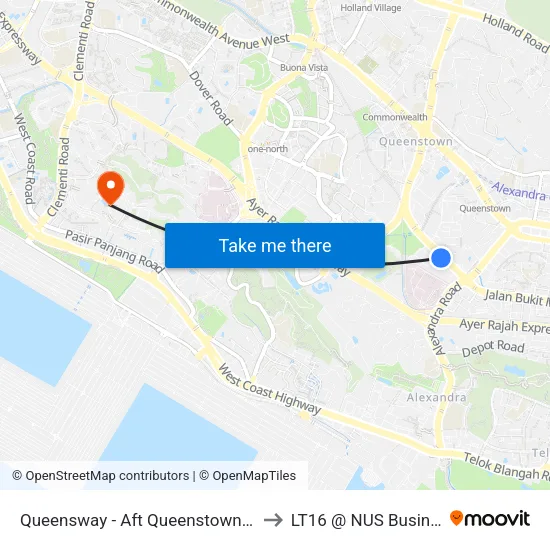 Queensway - Aft Queenstown Npc Hq (11021) to LT16 @ NUS Business School map