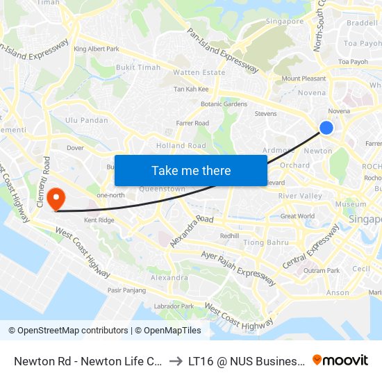 Newton Rd - Newton Life CH (40129) to LT16 @ NUS Business School map