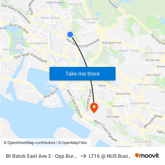 Bt Batok East Ave 3 - Opp Burgundy Hill (42311) to LT16 @ NUS Business School map