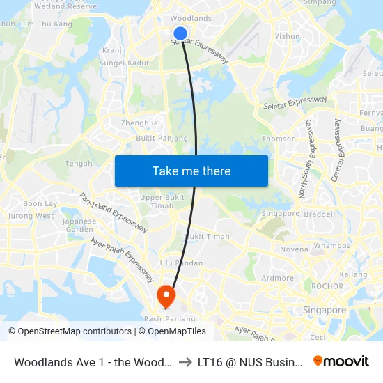 Woodlands Ave 1 - the Woodgrove (46629) to LT16 @ NUS Business School map