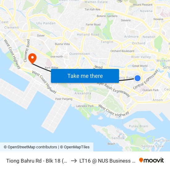 Tiong Bahru Rd - Blk 18 (10141) to LT16 @ NUS Business School map