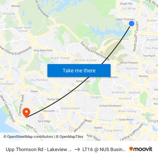 Upp Thomson Rd - Lakeview Estate (53021) to LT16 @ NUS Business School map