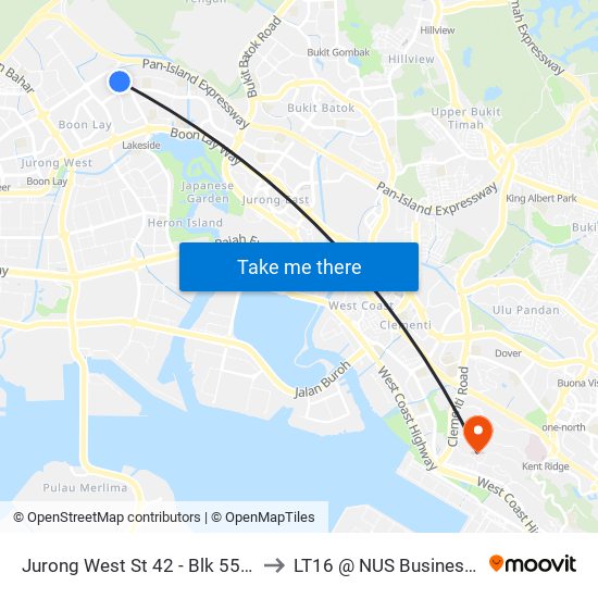 Jurong West St 42 - Blk 551 (28541) to LT16 @ NUS Business School map