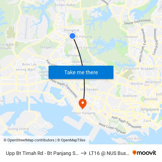 Upp Bt Timah Rd - Bt Panjang Stn Exit A/Lrt (44029) to LT16 @ NUS Business School map