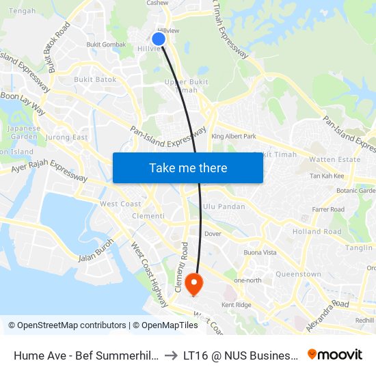 Hume Ave - Bef Summerhill (43811) to LT16 @ NUS Business School map