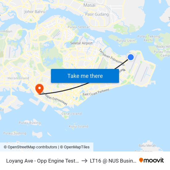 Loyang Ave - Opp Engine Test Facility (98061) to LT16 @ NUS Business School map