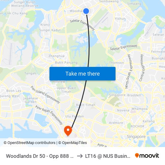 Woodlands Dr 50 - Opp 888 Plaza (46679) to LT16 @ NUS Business School map