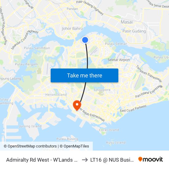 Admiralty Rd West - W'Lands Auto Hub (47049) to LT16 @ NUS Business School map