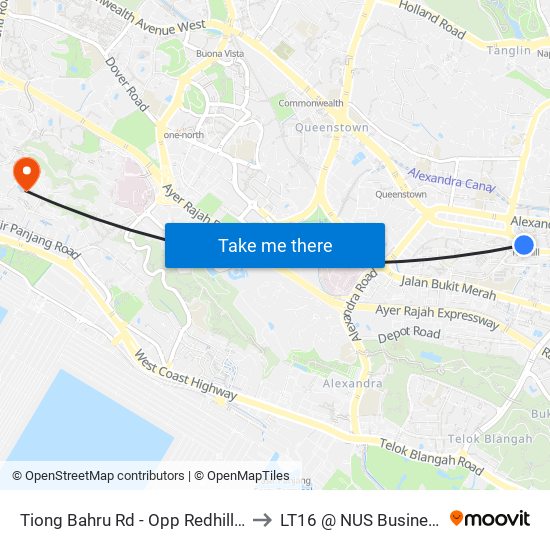 Tiong Bahru Rd - Opp Redhill Stn (10201) to LT16 @ NUS Business School map