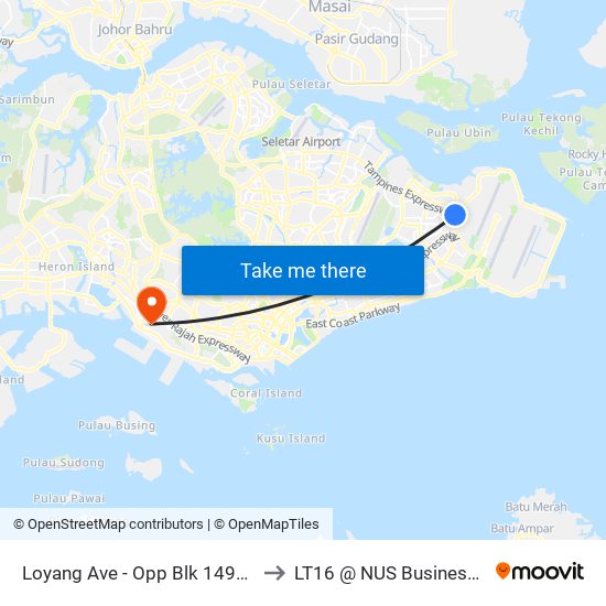 Loyang Ave - Opp Blk 149a (98019) to LT16 @ NUS Business School map