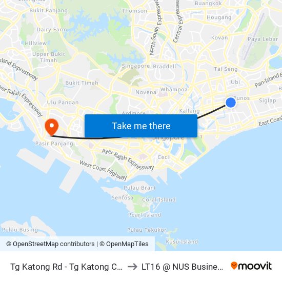 Tg Katong Rd - Tg Katong Cplx (82119) to LT16 @ NUS Business School map