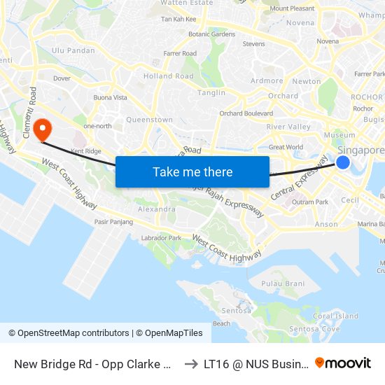 New Bridge Rd - Opp Clarke Quay Stn (04239) to LT16 @ NUS Business School map