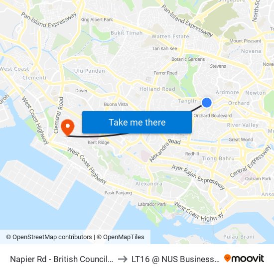 Napier Rd - British Council (09141) to LT16 @ NUS Business School map