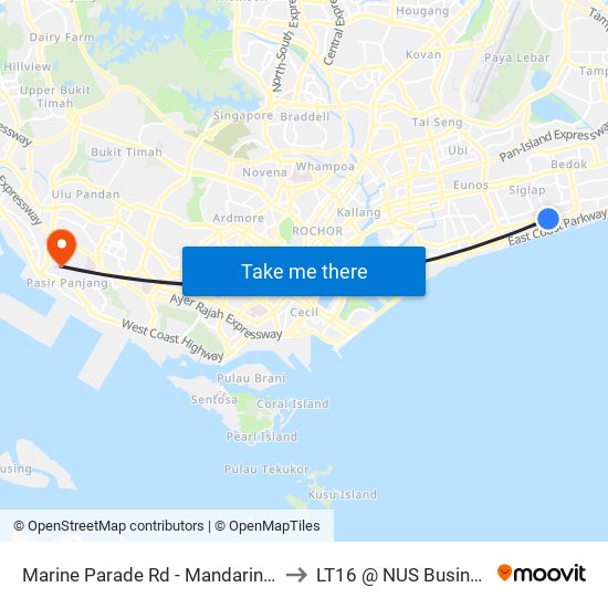 Marine Parade Rd - Mandarin Gdns (93029) to LT16 @ NUS Business School map