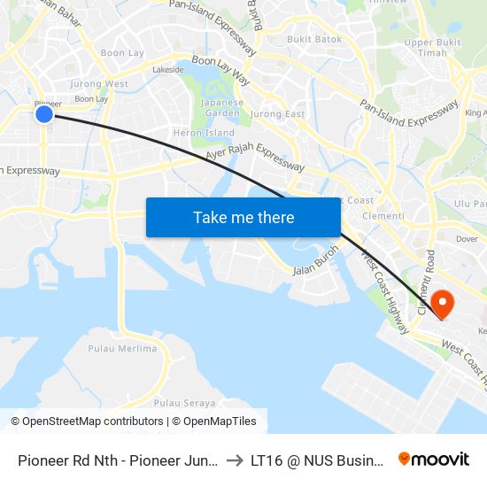 Pioneer Rd Nth - Pioneer Junction (22189) to LT16 @ NUS Business School map