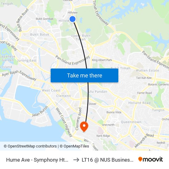 Hume Ave - Symphony Hts (43829) to LT16 @ NUS Business School map