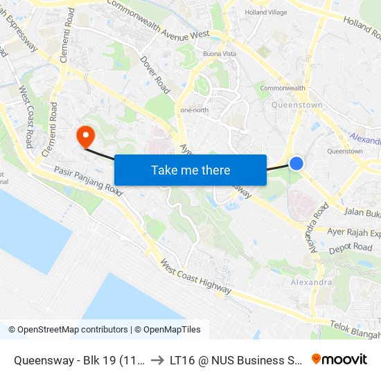 Queensway - Blk 19 (11039) to LT16 @ NUS Business School map