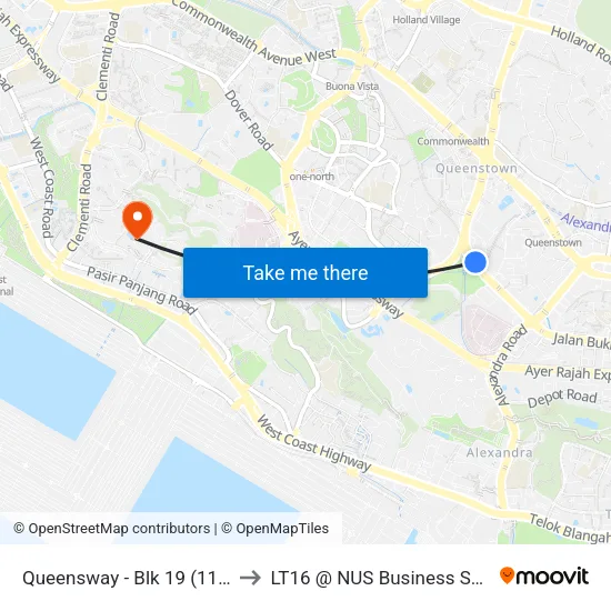 Queensway - Blk 19 (11039) to LT16 @ NUS Business School map