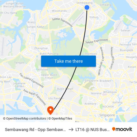 Sembawang Rd - Opp Sembawang Shop Ctr (58011) to LT16 @ NUS Business School map