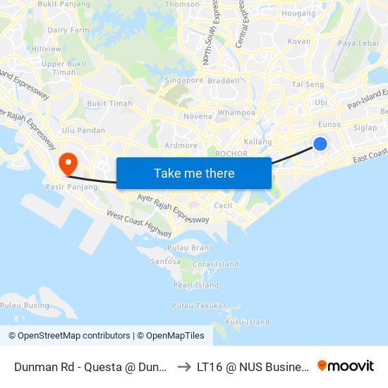 Dunman Rd - Questa @ Dunman (82121) to LT16 @ NUS Business School map