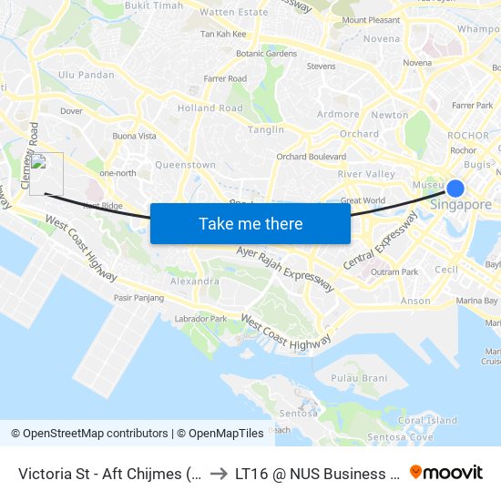 Victoria St - Aft Chijmes (04159) to LT16 @ NUS Business School map