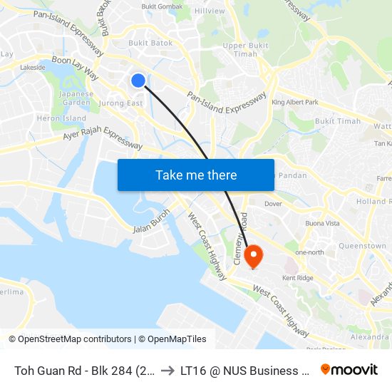 Toh Guan Rd - Blk 284 (28641) to LT16 @ NUS Business School map
