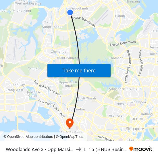 Woodlands Ave 3 - Opp Marsiling Stn (46529) to LT16 @ NUS Business School map