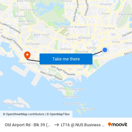 Old Airport Rd - Blk 39 (81171) to LT16 @ NUS Business School map