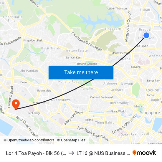 Lor 4 Toa Payoh - Blk 56 (52279) to LT16 @ NUS Business School map