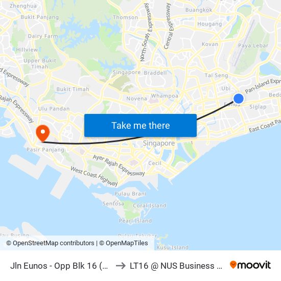 Jln Eunos - Opp Blk 16 (83119) to LT16 @ NUS Business School map