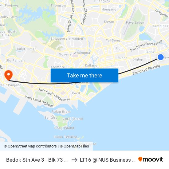 Bedok Sth Ave 3 - Blk 73 (84669) to LT16 @ NUS Business School map