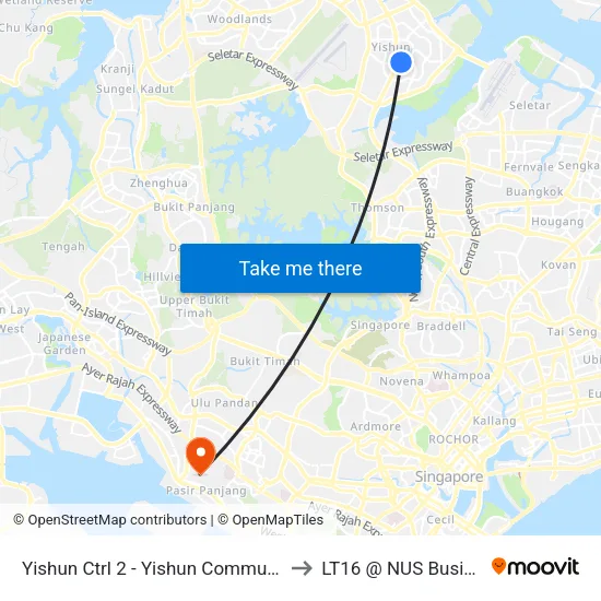 Yishun Ctrl 2 - Yishun Community Hosp (59619) to LT16 @ NUS Business School map
