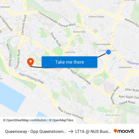 Queensway - Opp Queenstown Polyclinic (11051) to LT16 @ NUS Business School map