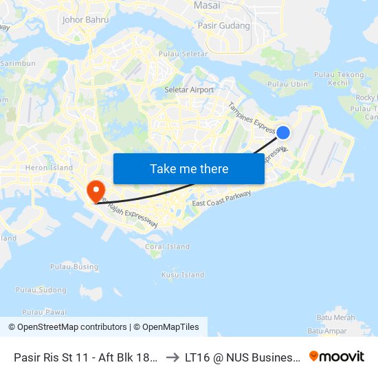 Pasir Ris St 11 - Aft Blk 182 (78191) to LT16 @ NUS Business School map